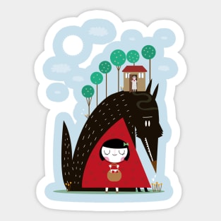 Red and wolf Sticker